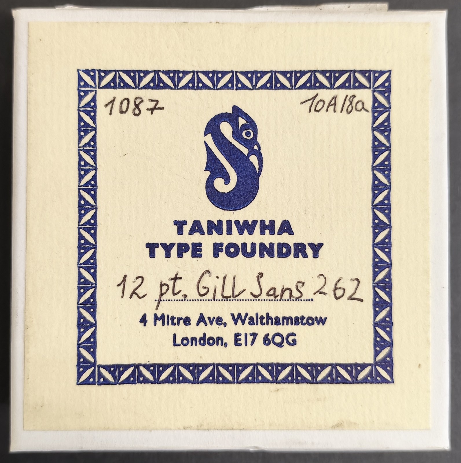 12pt Gill Sans Series 262