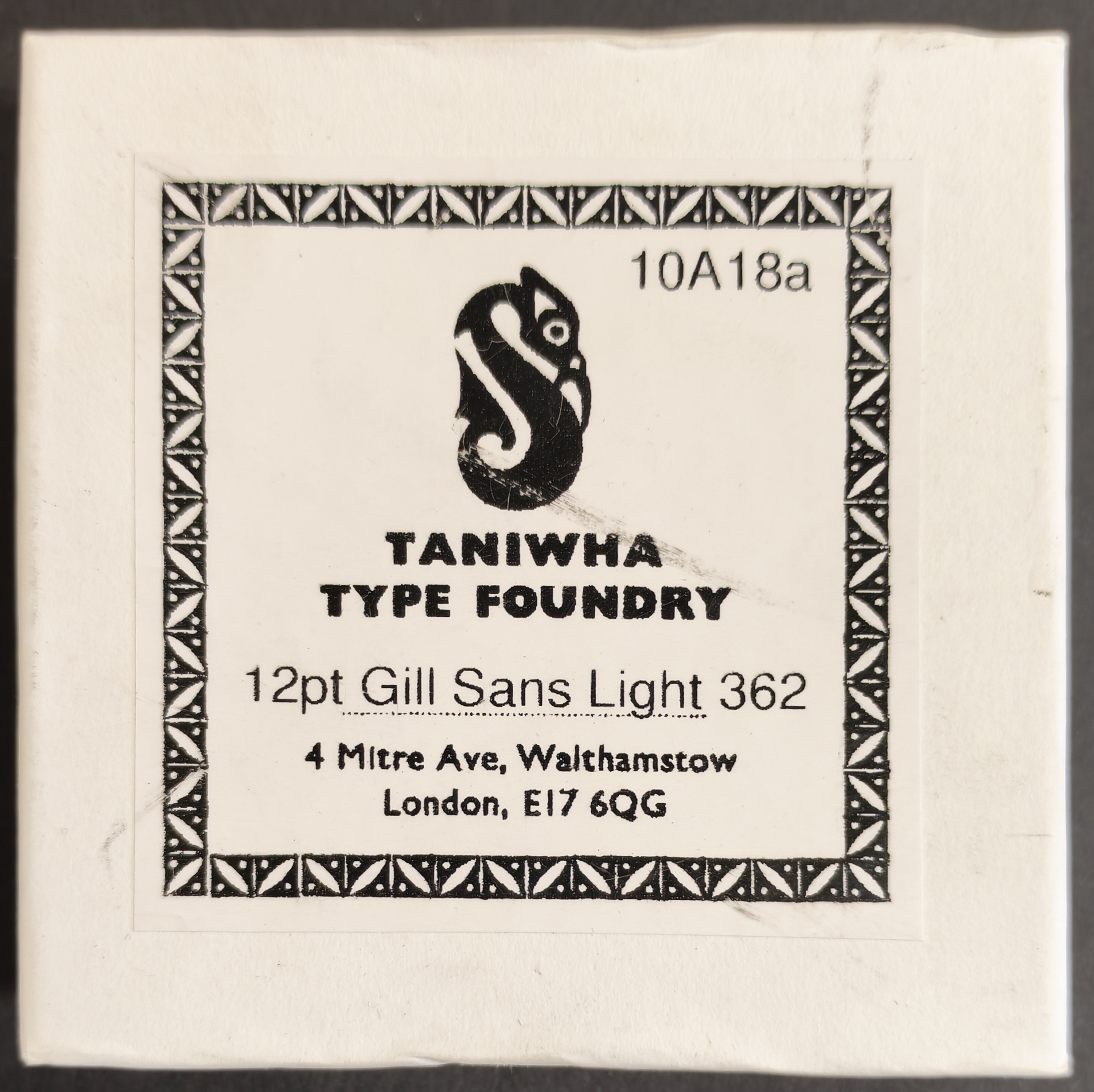 12pt Gill Sans Light Series 362