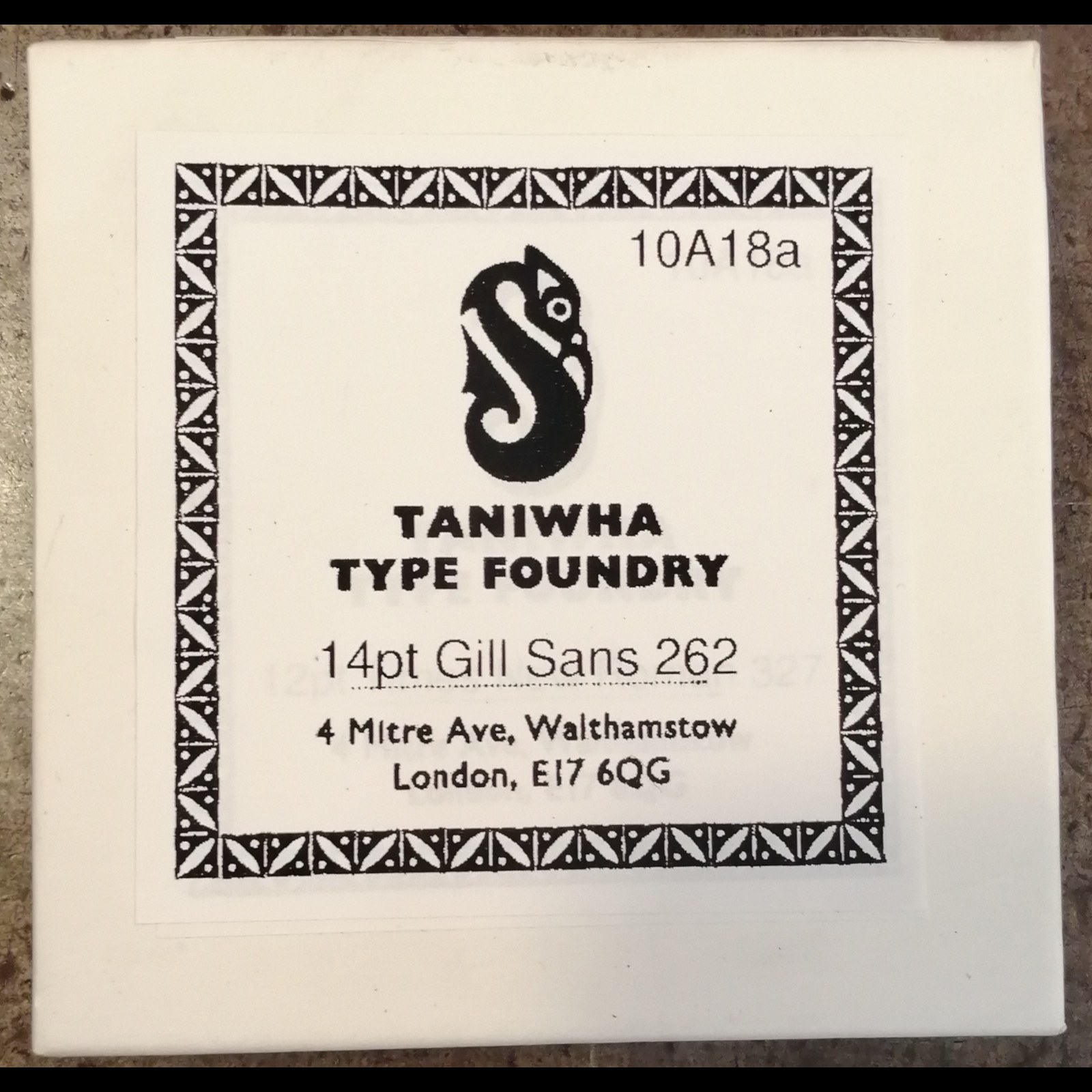 14pt Gill Sans Series 262